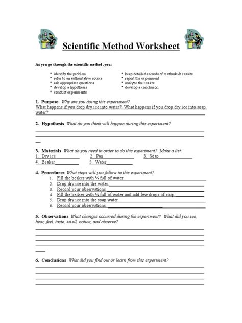 scientific method worksheet high school pdf